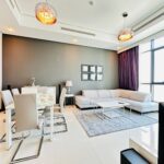 Modern furnished apartment in Seef with city and sea view