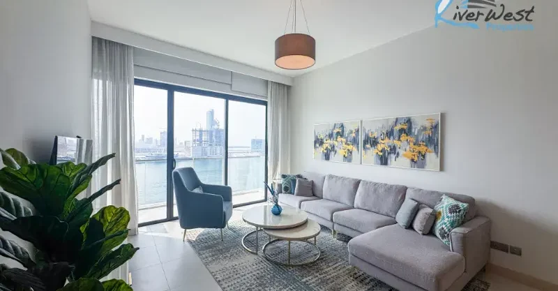 1 bedroom luxury apartment for rent in Reef with marina and sea views, fully furnished with balcony and modern amenities