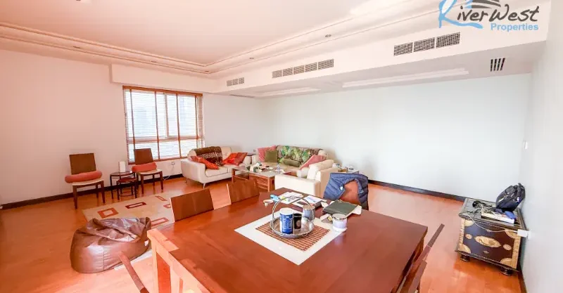 Fully furnished, spacious 3 bedroom apartment living room in Abraj Al Lulu with modern design